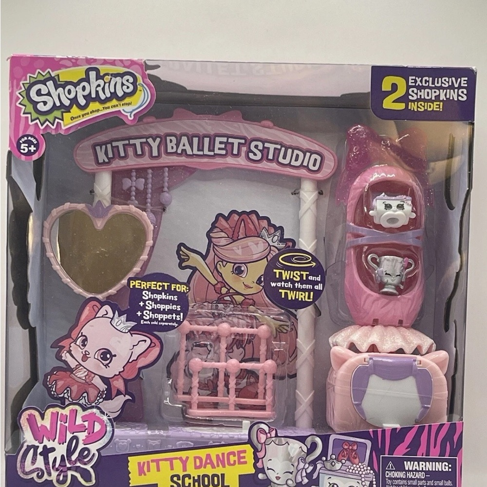 NEW Shopkins Kitty Ballet Studio Dance School Play Set Wild style Collector Set